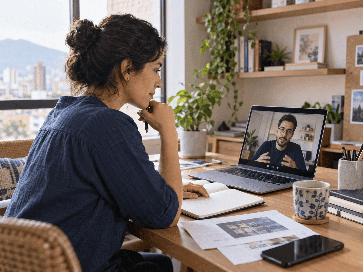 Home Emprendedora participa en una consultoría de marketing por videollamada.